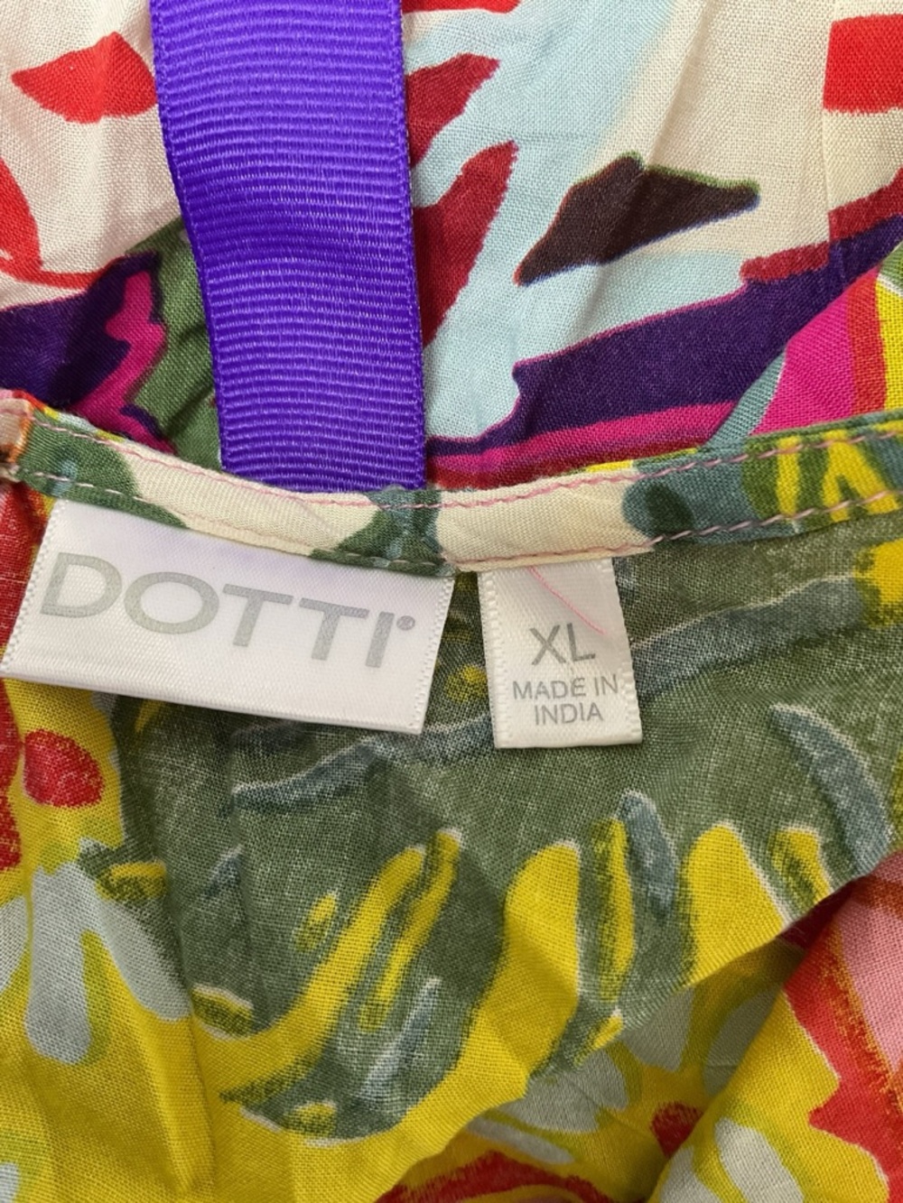 Dotti Tropical Romper XL Boho Patchwork Floral Beach Vacation Bright - Picture 6 of 7